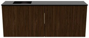 Mondiaz Joya 100cm toiletmeubel walnut met wastafel faye links 1 kraangat urban