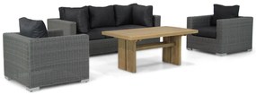 Stoel en Bank Loungeset 5 personen Wicker Grijs  Garden Collections Toronto/Brighton