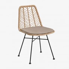Set Van 2 Tuinstoelen Van Synthetisch Riet Gouda Natural Natuurlijk & Zwart & Bruin - Mokka - Sklum