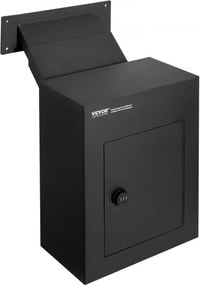 VEVOR Wandbrievenbus, Robuuste stalen inbouwbrievenbus voor muren van 70 tot 200 mm dik, Combinatieslot, Wandbrievenbus 330 x 178 x 430 mm, Zwart