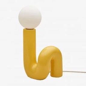 Keramische Tafellamp Met Vireto Glazen Bol Geel Albero & B - Sklum