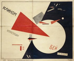 Lissitzky, Eliezer (El) Markowich - Kunstdruk Beat the Whites with the Red Wedge , 1919, (40 x 35 cm)