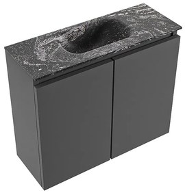 Mondiaz Ture DLux toiletmeubel 60cm dark grey met wastafel lava midden met kraangat