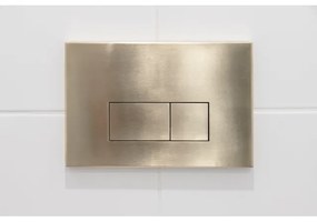 QeramiQ Push Metal Bedieningsplaat - voor Geberit UP320 inbouwreservoir - dualflush - rechthoekige knoppen - metaal goud geborsteld OUTLETSTORE SW706201