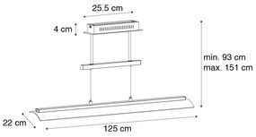 Eettafel / Eetkamer Moderne hanglamp zwart incl. LED 3-staps dimbaar - Boone Modern Binnenverlichting Lamp