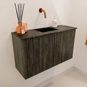 Mondiaz Joya DLux 70cm toiletmeubel shadow met wastafel faye midden zonder kraangat lava