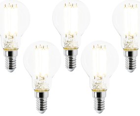 Set van 5 E14 LED lamp P45 helder 2,2W 470 lm 2700K