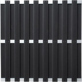 Schutting composiet Capri antraciet met blank aluminium frame (180 x 180 cm)