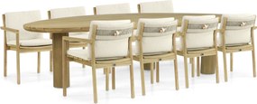 Tuinset 8 personen 300 cm Teak Old teak greywash Santika Furniture Santika