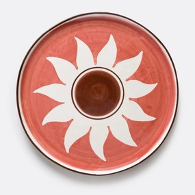 Ronde serveerschaal in aardewerk, Montesol