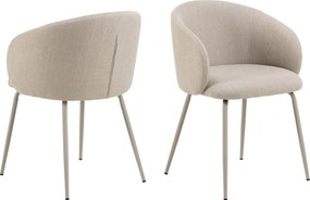 CLARA Beige (Basel 24 stof)/beige poten - MODERNE GESTOFFEERDE KUIPSTOEL VOOR WOONKAMER/EETKAMER/KANTOOR LOFT