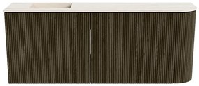 Mondiaz Joya DLux 100cm toiletmeubel ronding rechts shadow met wastafel faye links zonder kraangat meli