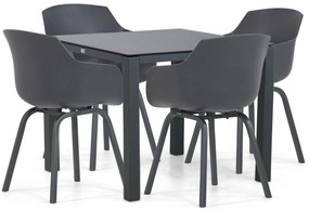 Tuinset 4 personen 90 cm Kunststof Grijs Lifestyle Garden Furniture Salina/Mateo