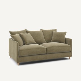 3-zits compacte slaapbank in linnen fluweel, LAZARE