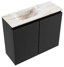 Mondiaz Ture DLux toiletmeubel 60cm urban met wastafel frappe links zonder kraangat