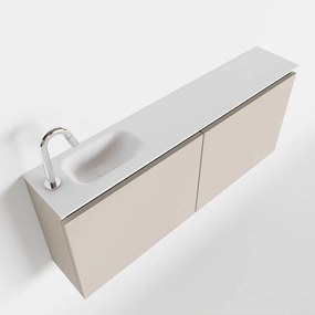 Mondiaz Ture 120cm toiletmeubel linen met wastafel talc links 1 kraangat