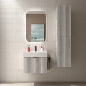 Muebles Raya onderkast ribbelfront 60cm met 1 softclose lade en binnenlade eiken grijs