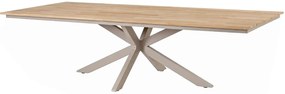 4 Seasons Outdoor Minerva tafel latte met teak blad 280 x 95 cm SALE Tuintafel beige weerbestendig