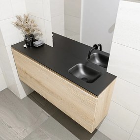 Mondiaz Olan 120cm toiletmeubel washed oak met wastafel urban rechts geen kraangat