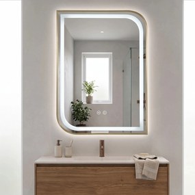 LED Spiegel ZONE 70X50 BRUSH GOLD