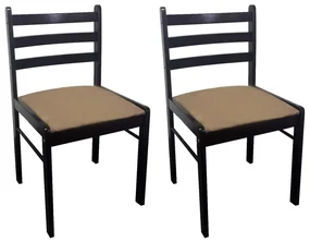 vidaXL Eetkamerstoelen 2 st massief rubberwood en fluweel bruin