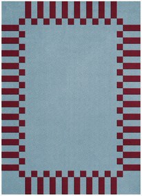 Handgeweven hoogpolig wollen vloerkleed Tekla Frame