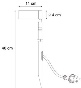 Buitenlamp Prikspot zwart 40cm incl. LED verstelbaar IP65 incl. snoer en stekker - Carl Modern IP65 Buitenverlichting rond