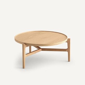 Salontafel, 74 cm diameter, eikenfineer, ALYASA