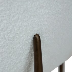 Dan-Form Orbit Eetkamerstoel Met Hoge Rugleuning Rond Boucle Wit