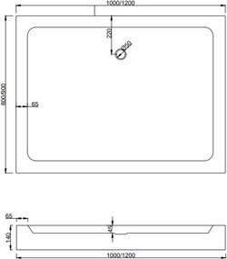 Mexen Apia schuifdouchecabine 120 x 90 cm, transparant, zwart + Rio douchebak - 840-120-090-70-00-4510