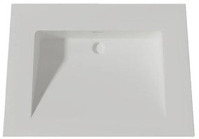 Lambini Designs Flora solid surface wastafel 60cm zonder kraangat wit mat
