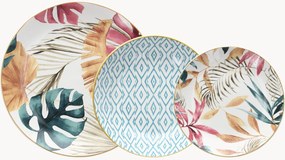 Porseleinen serviesset Madison Tropical Rose, 6 personen, 18-delig