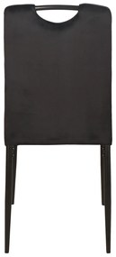 Stoel PAX zwart (stof Bluvel 19) - modern, gestoffeerd, fluweel, voor woonkamer, eetkamer, kantoor, met handgreep