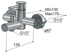 Hotbath Buddy/ Laddy Opbouw Badkraan Geborsteld Nikkel B030