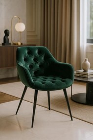 Zandel Zwart Fluwelen Stoel