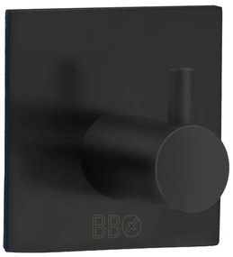 Smedbo Beslagsboden Handdoekhouder - 4.5x4.5x3cm - zelfklevend - RVS Mat Zwart BB1105