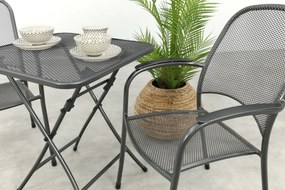 Carlo stapelbare balkonset 3-delig strekmetaal 60x60 cm. - Antraciet