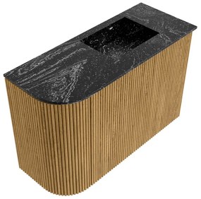 Mondiaz Joya DLux 60cm toiletmeubel ronding links oak met wastafel faye rechts 1 kraangat lava