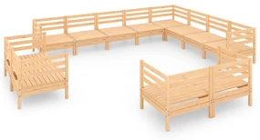 vidaXL 12-delige Loungeset massief grenenhout