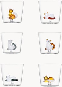 Handgemaakte borosilicaatglazen Cats, 6-delig