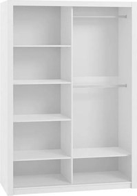 Kledingkast Catromi 119, Wit, 215x180x62cm, 166 kg, Kledingkast deuren: Schuivend, Aantal planken: 5, Aantal planken: 5