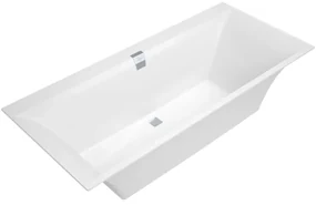 Villeroy & Boch Squaro Edge 12 bad quaryl rechthoekig 180x80x45cm incl. poten en afvoer /overloopcombinatie wit UBQ180SQE2DV-01