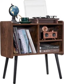 VEVOR Platenspelerstandaard met verwijderbare planken, platenstandaard met opbergruimte voor maximaal 100 albums, vinylplatenkast, draaitafel, in hoogte verstelbaar voor woonkamer/slaapkamer
