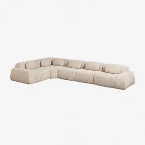 Modulaire Hoekbank Van 5 Delen In Vacuüm Verpakte Chenille Merida Chenille Dik Tapiocabeige - Sklum