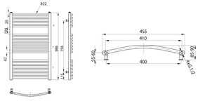 Aqualine Orbit radiator zilver 45x99cm 432W