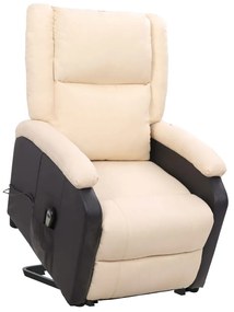 vidaXL Sta-op-stoel verstelbaar stof crèmekleurig