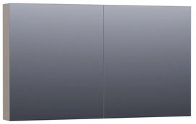 Saniclass Dual Spiegelkast - 120x70x15cm - 2 links- rechtsdraaiende spiegeldeur - MDF - mat taupe 7172