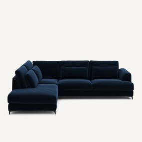 Omvormbare hoekbank links, fluweel, Marsile
