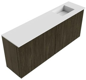 Mondiaz Joya 100cm toiletmeubel shadow met wastafel faye rechts zonder kraangat talc