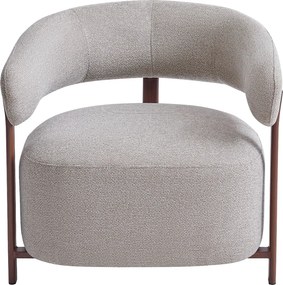 Fauteuil Met Ronde Rugleuning Eiken Beige